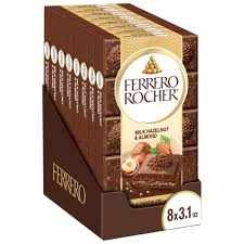Ferrero Rocher Milk Chocolate Hazelnut Bars 3.17oz 8ct